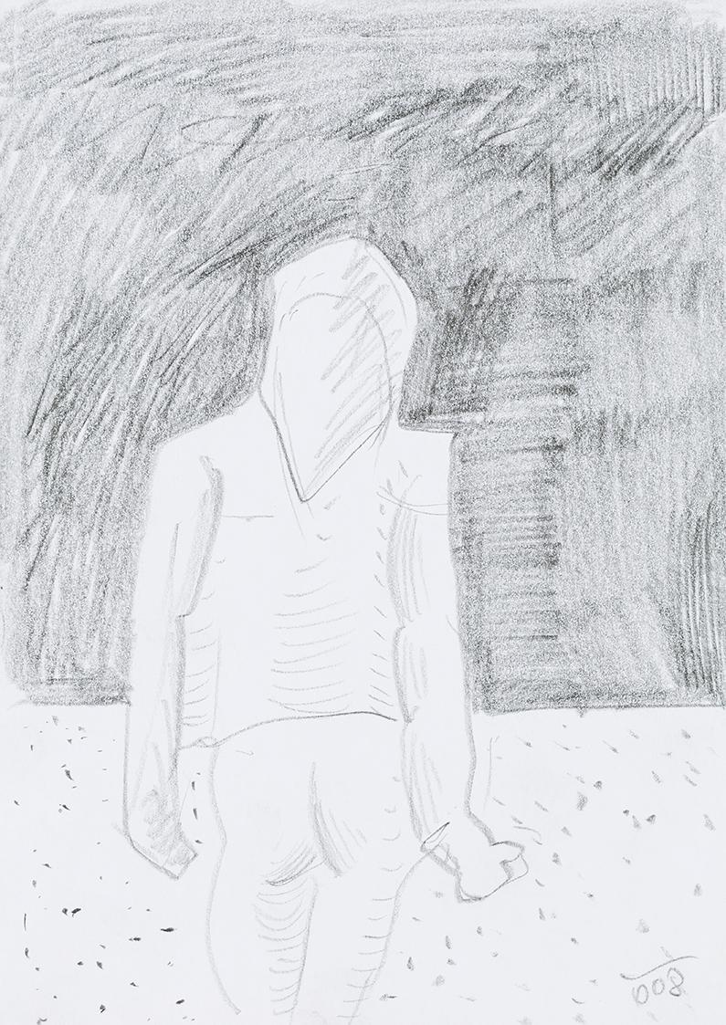 Kurt Hüpfner, Ohne Titel, 2008, Bleistift auf Papier, 29,7 × 21 cm, Privatbesitz, Wien