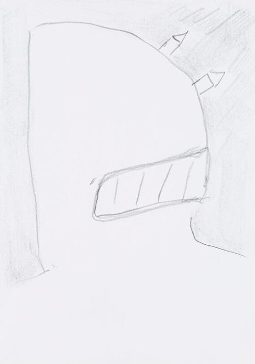 Kurt Hüpfner, Ohne Titel, um 2005, Bleistift auf Papier, 29,7 × 21 cm, Privatbesitz, Wien