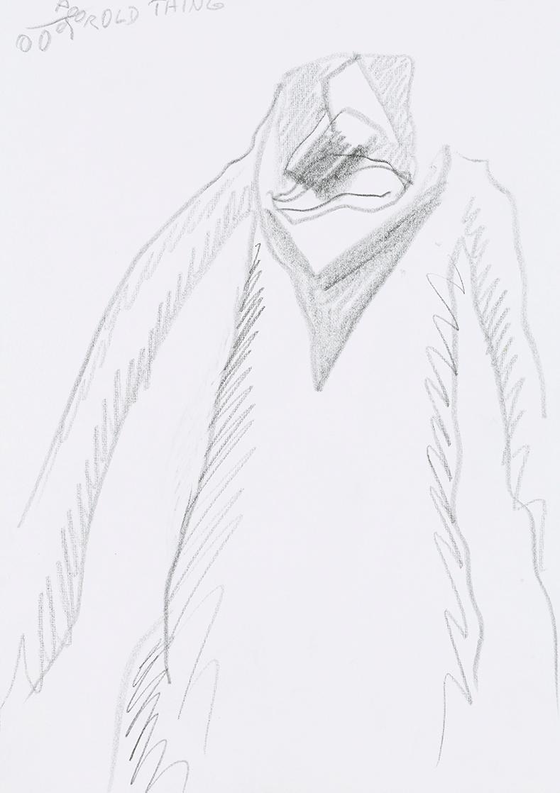 Kurt Hüpfner, "Poor old thing", 2009, Bleistift auf Papier, 29,7 × 21 cm, Privatbesitz, Wien