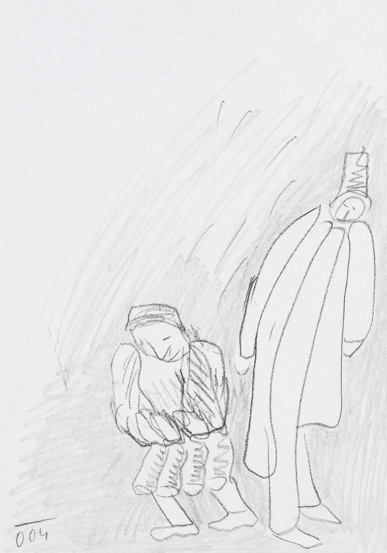 Kurt Hüpfner, Ohne Titel, 2004, Bleistift auf Papier, 29,7 × 21 cm, Privatbesitz, Wien