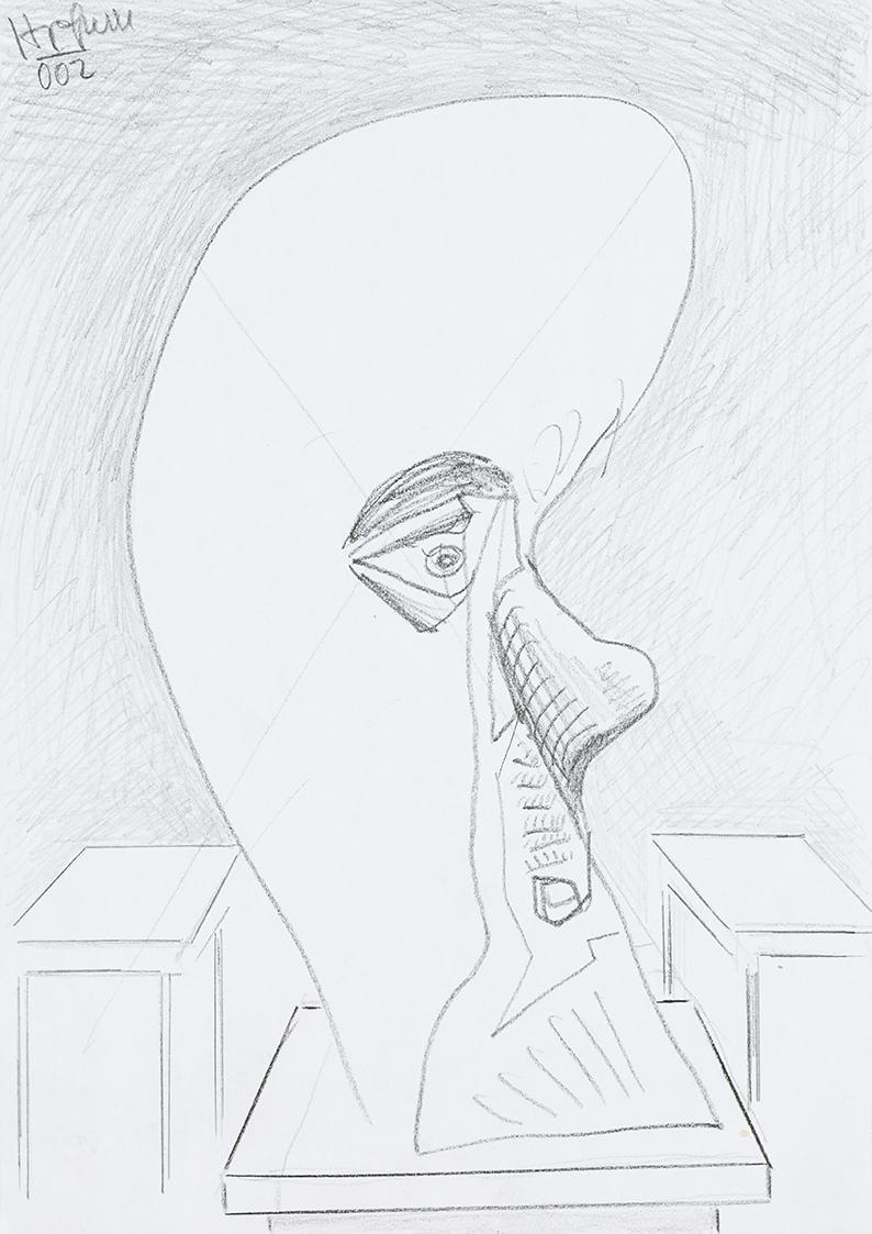 Kurt Hüpfner, Ohne Titel, 2002, Bleistift auf Papier, 29,7 × 21 cm, Privatbesitz, Wien