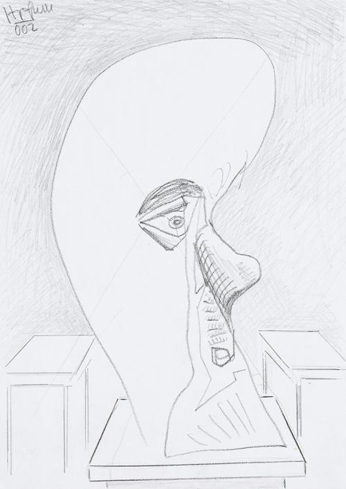 Kurt Hüpfner, Ohne Titel, 2002, Bleistift auf Papier, 29,7 × 21 cm, Privatbesitz, Wien