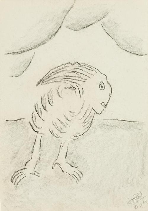 Kurt Hüpfner, Ohne Titel, 2004, Bleistift und Kohle auf ungebleichtem Papier, 29,7 × 21 cm, Pri ...
