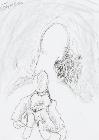 Kurt Hüpfner, Ohne Titel, 2004, Bleistift und Kohle auf Papier, 29,7 × 21 cm, Privatbesitz, Wie…