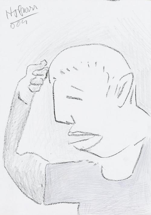 Kurt Hüpfner, Ohne Titel, 2004, Bleistift, Buntstift und Kohle auf Papier, 29,7 × 21 cm, Privat ...