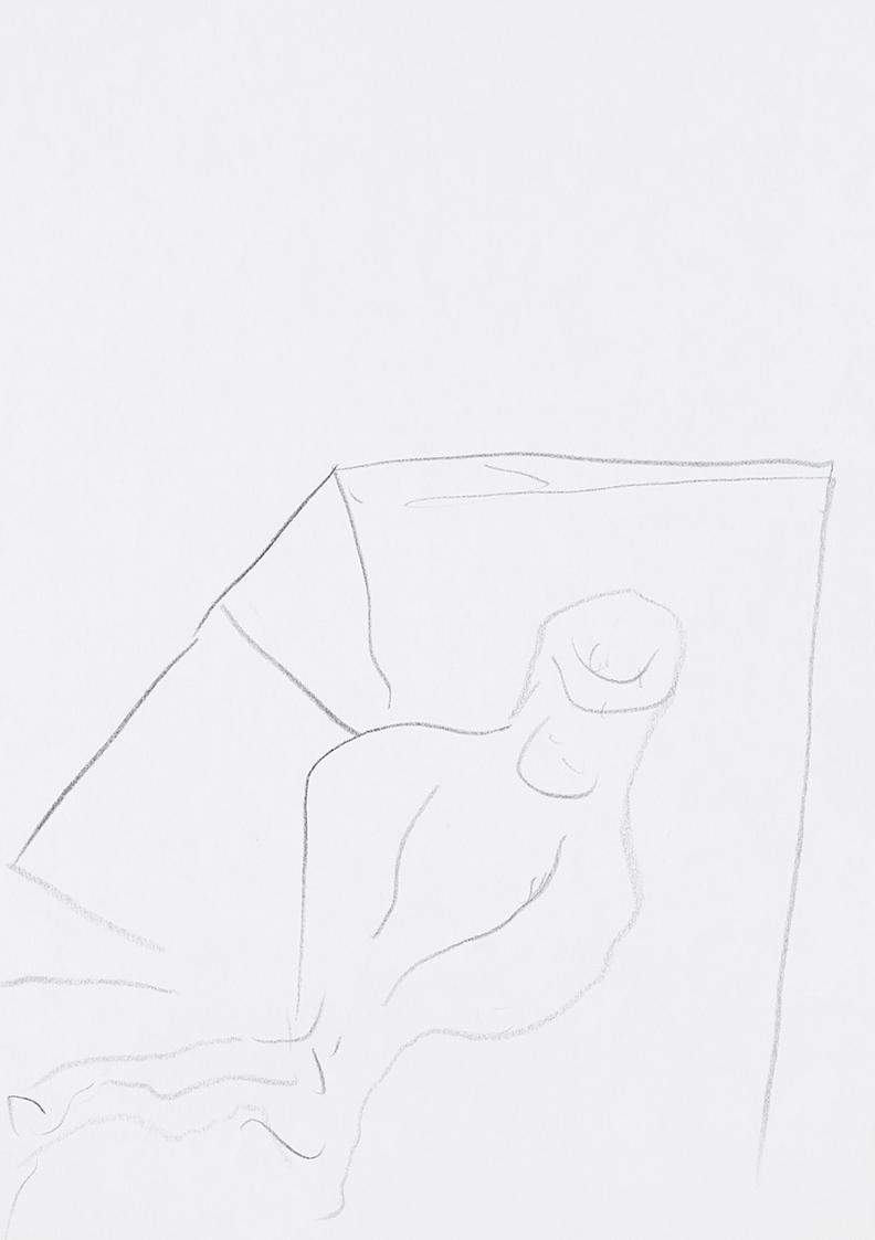 Kurt Hüpfner, Ohne Titel, um 2010, Bleistift auf Papier, 29,7 × 21 cm, Privatbesitz, Wien