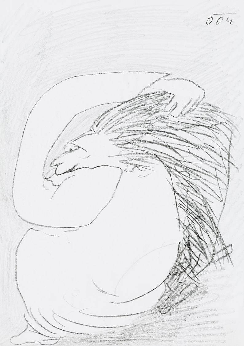 Kurt Hüpfner, Ohne Titel, 2004, Bleistift auf Papier, 29,7 × 21 cm, Privatbesitz, Wien