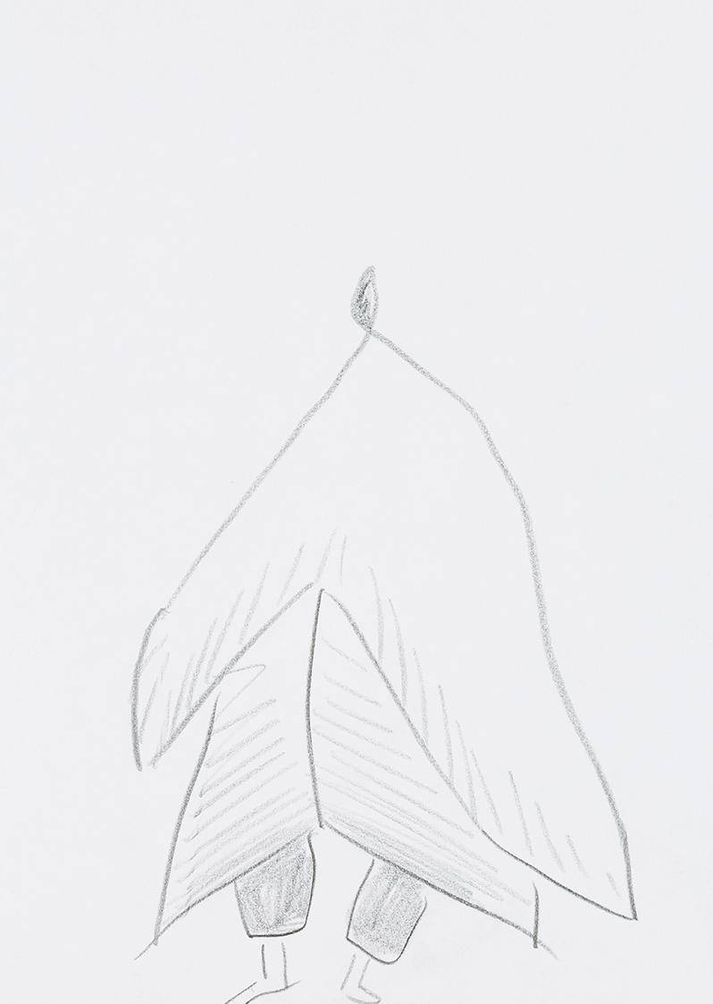 Kurt Hüpfner, Ohne Titel, um 2005, Bleistift auf Papier, 29,7 × 21 cm, Privatbesitz, Wien