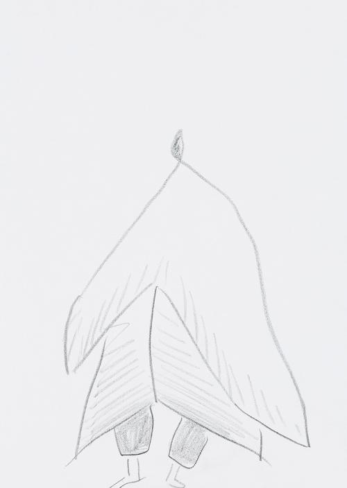 Kurt Hüpfner, Ohne Titel, um 2005, Bleistift auf Papier, 29,7 × 21 cm, Privatbesitz, Wien