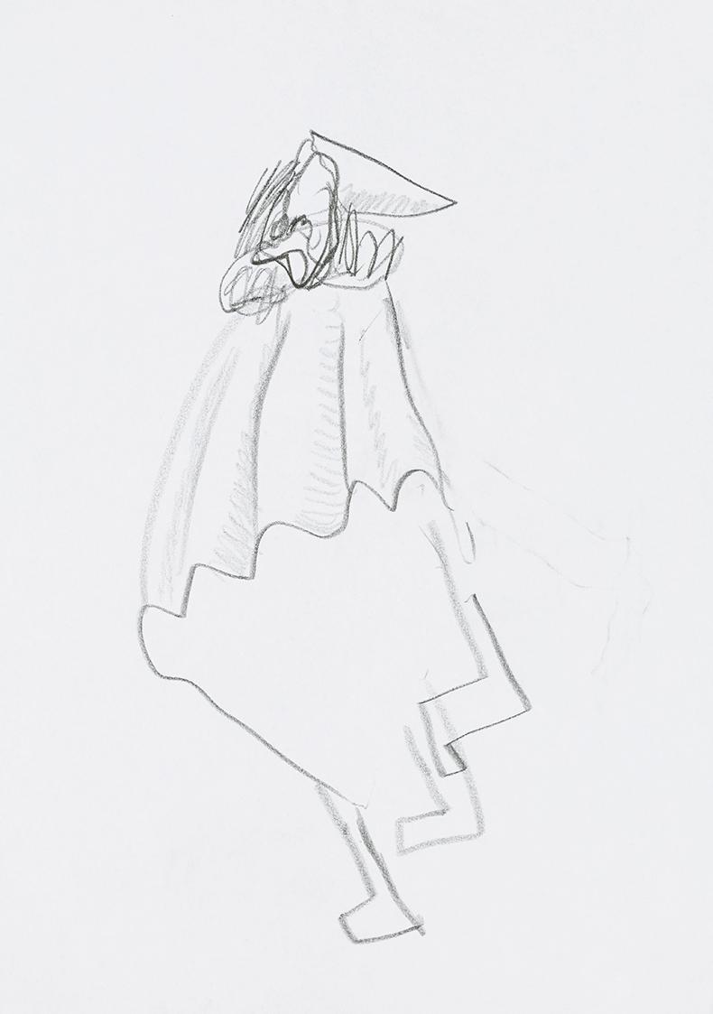 Kurt Hüpfner, Ohne Titel, um 2010, Bleistift auf Papier, 29,7 × 21 cm, Privatbesitz, Wien