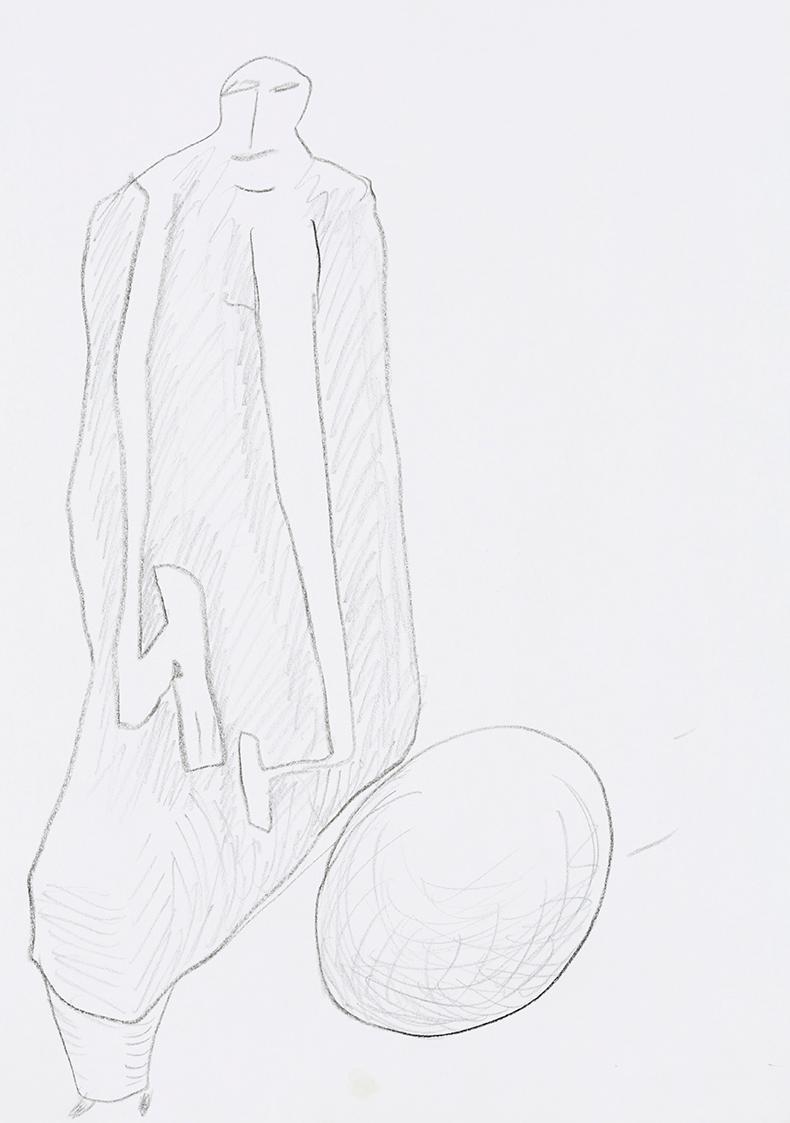 Kurt Hüpfner, Ohne Titel, um 2010, Bleistift auf Papier, 29,7 × 21 cm, Privatbesitz, Wien
