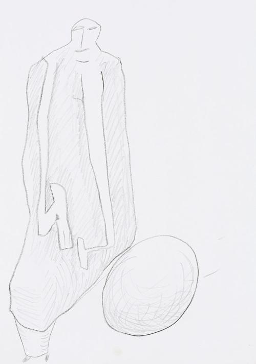 Kurt Hüpfner, Ohne Titel, um 2010, Bleistift auf Papier, 29,7 × 21 cm, Privatbesitz, Wien