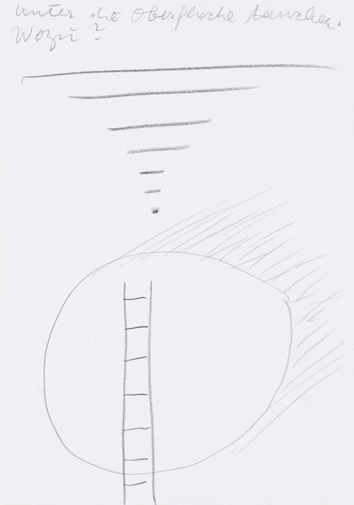 Kurt Hüpfner, Ohne Titel, um 2010, Bleistift auf Papier, 29,7 × 21 cm, Privatbesitz, Wien