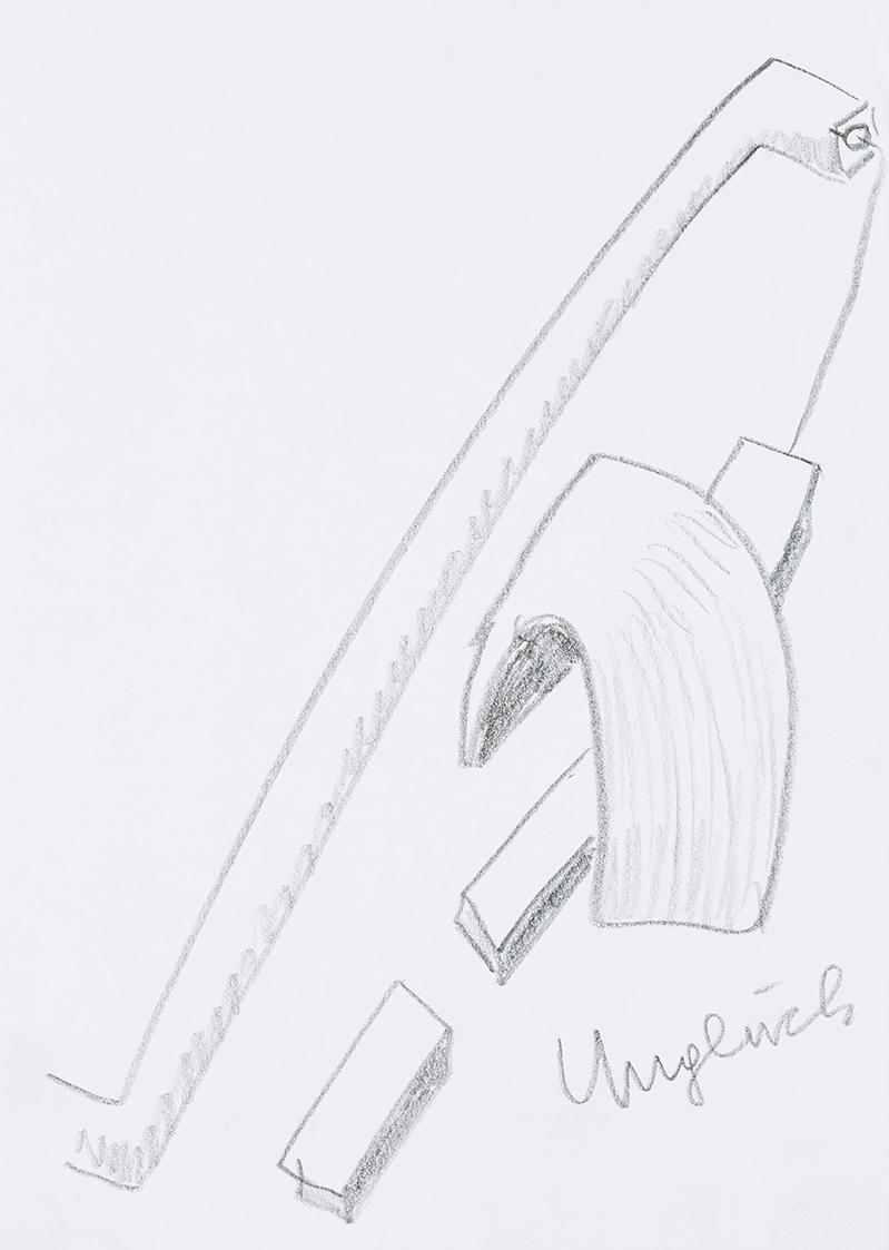 Kurt Hüpfner, Unglück, um 2010, Bleistift auf Papier, 29,7 × 21 cm, Privatbesitz, Wien