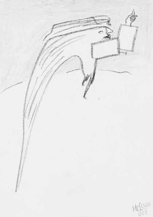 Kurt Hüpfner, Ohne Titel, 2003, Bleistift und Kohle auf Papier, 29,7 × 21 cm, Privatbesitz, Wie ...