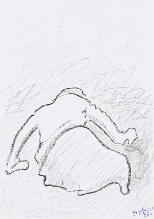 Kurt Hüpfner, Ohne Titel, 2003, Bleistift und Kohle auf Papier, 29,7 × 21 cm, Privatbesitz, Wie ...