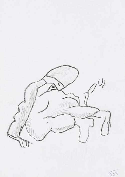 Kurt Hüpfner, Ohne Titel, 2003, Bleistift und Kohle auf Papier, 29,7 × 21 cm, Privatbesitz, Wie ...