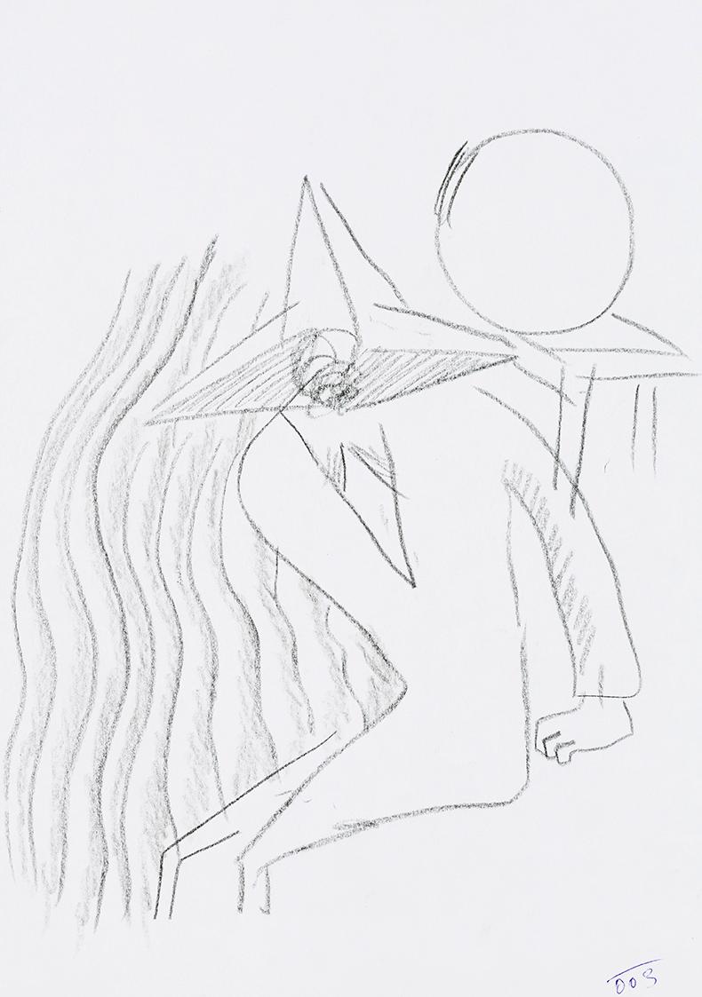 Kurt Hüpfner, Ohne Titel, 2003, Bleistift auf Papier, 29,7 × 21 cm, Privatbesitz, Wien