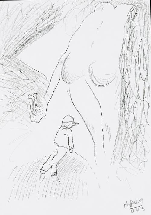 Kurt Hüpfner, Ohne Titel, 2003, Bleistift auf Papier, 29,7 × 21 cm, Privatbesitz, Wien