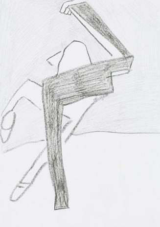 Kurt Hüpfner, Ohne Titel, um 2005, Bleistift und schwarze Kreide auf Papier, 29,7 × 21 cm, Priv ...