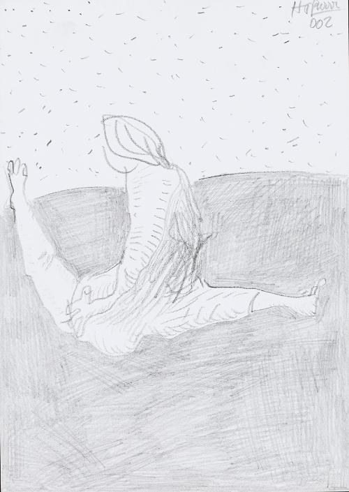 Kurt Hüpfner, Ohne Titel, 2002, Bleistift auf Papier, 29,7 × 21 cm, Privatbesitz, Wien