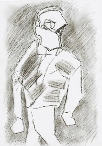 Kurt Hüpfner, Ohne Titel, um 2005, Kohle auf Papier, 29,7 × 21 cm, Privatbesitz, Wien