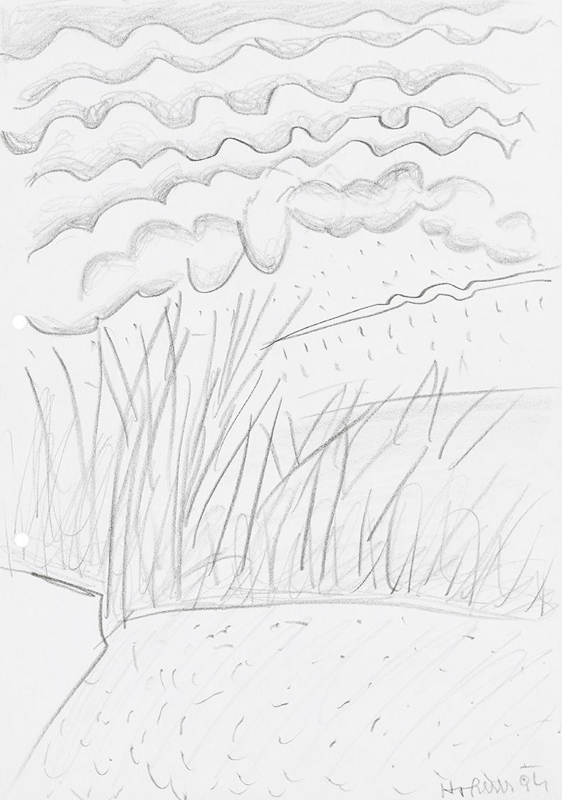 Kurt Hüpfner, Ohne Titel, 1994, Bleistift auf Papier, 29,7 × 21 cm, Privatbesitz, Wien