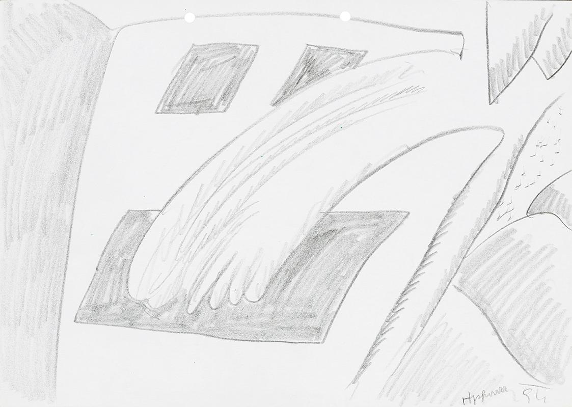 Kurt Hüpfner, Ohne Titel, 1994, Bleistift auf Papier, 21 × 29,7 cm, Privatbesitz, Wien