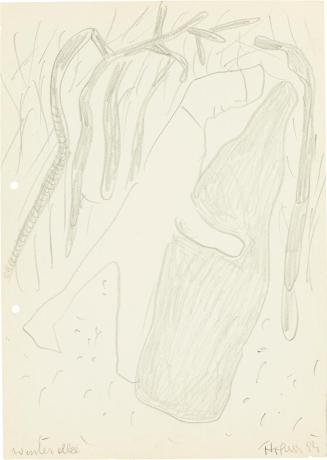 Kurt Hüpfner, Winterallee, 1994, Bleistift auf ungebleichtem Papier, 29,7 × 21 cm, Privatbesitz ...