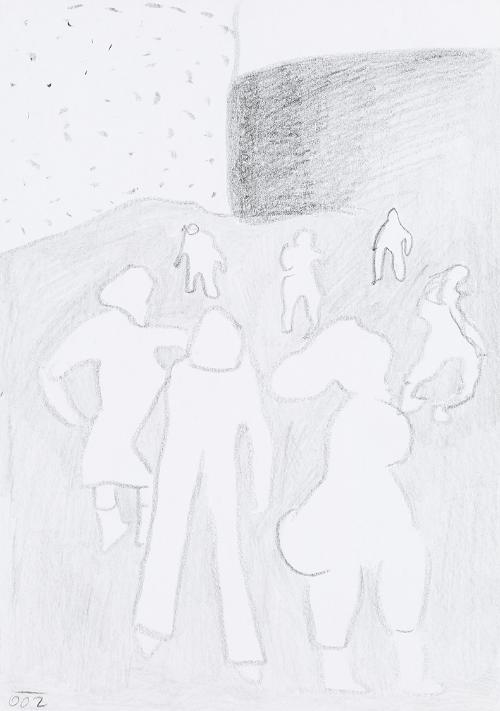 Kurt Hüpfner, Ohne Titel, 2002, Bleistift auf Papier, 29,7 × 21 cm, Privatbesitz, Wien