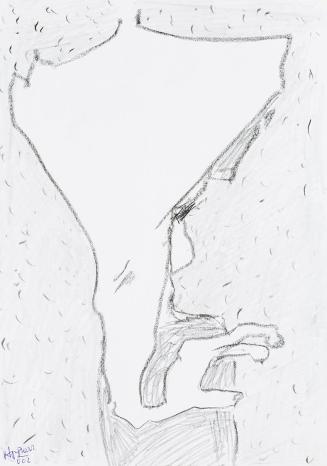 Kurt Hüpfner, Ohne Titel, 2002, Bleistift und schwarze Kreide auf Papier, 29,7 × 21 cm, Privatb ...