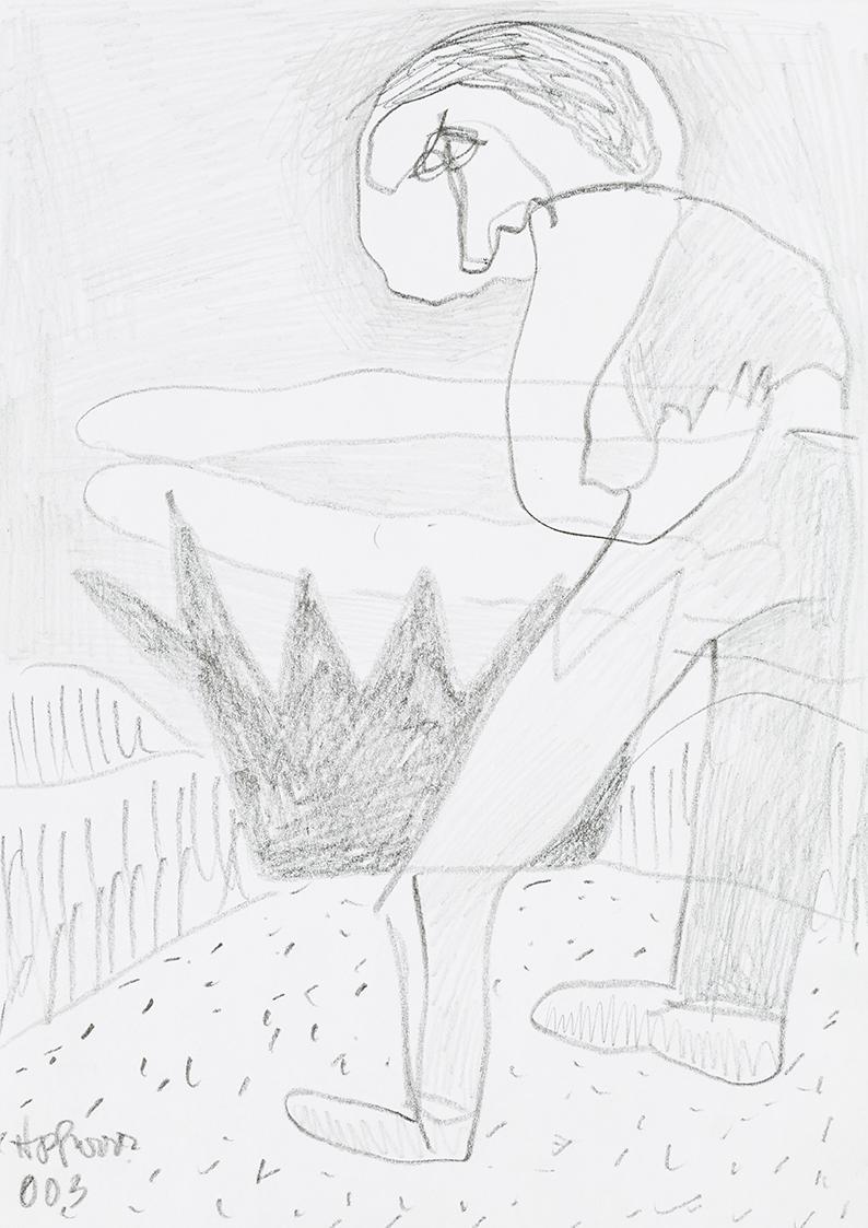 Kurt Hüpfner, Ohne Titel, 2003, Bleistift auf Papier, 29,7 × 21 cm, Privatbesitz, Wien