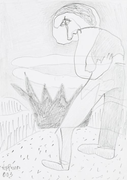 Kurt Hüpfner, Ohne Titel, 2003, Bleistift auf Papier, 29,7 × 21 cm, Privatbesitz, Wien