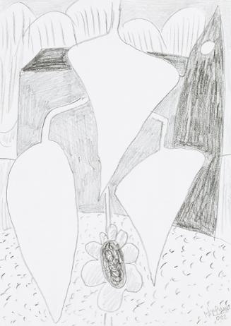 Kurt Hüpfner, Ohne Titel, 2002, Bleistift und schwarze Kreide auf Papier, 29,7 × 21 cm, Privatb…