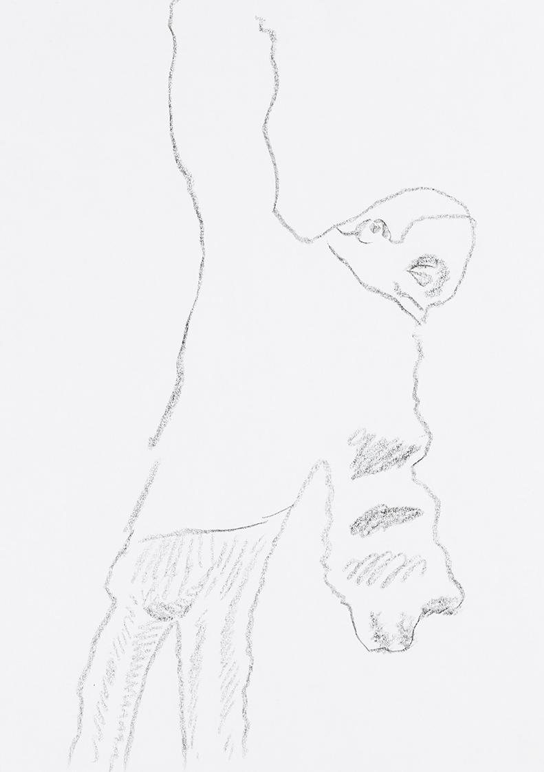 Kurt Hüpfner, Ohne Titel, um 2000, Bleistift auf Papier, 29,7 × 21 cm, Privatbesitz, Wien
