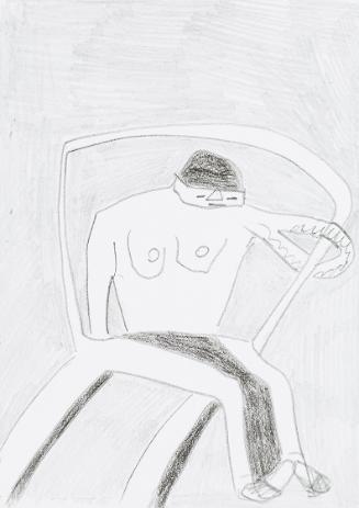 Kurt Hüpfner, Ohne Titel, um 2000, Bleistift und schwarzer Buntstift auf Papier, 29,7 × 21 cm, …