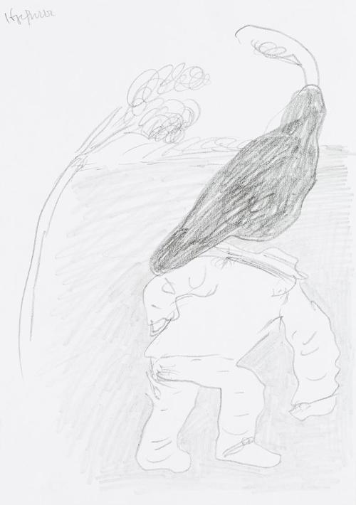 Kurt Hüpfner, Ohne Titel, um 2000, Bleistift auf Papier, 29,7 × 21 cm, Privatbesitz, Wien