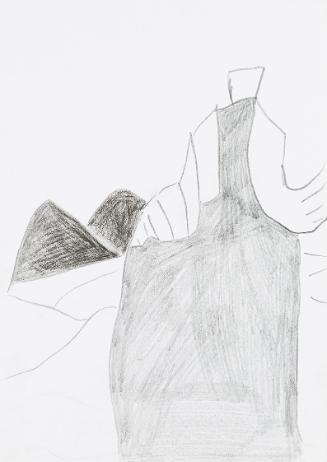 Kurt Hüpfner, Ohne Titel, um 2000, Bleistift und schwarze Kreide auf Papier, 29,7 × 21 cm, Priv…