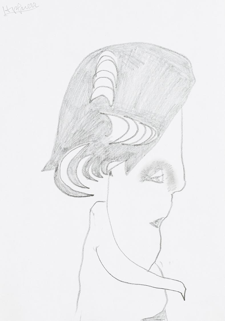 Kurt Hüpfner, Ohne Titel, um 2000, Bleistift auf Papier, 29,7 × 21 cm, Privatbesitz, Wien