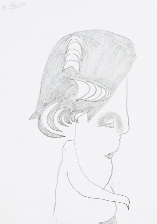 Kurt Hüpfner, Ohne Titel, um 2000, Bleistift auf Papier, 29,7 × 21 cm, Privatbesitz, Wien