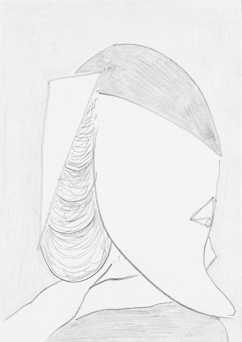 Kurt Hüpfner, Ohne Titel, um 2000, Bleistift auf Papier, 29,7 × 21 cm, Privatbesitz, Wien