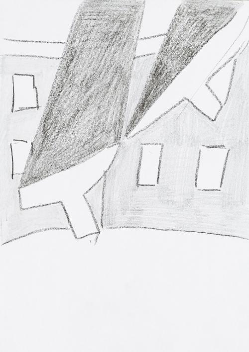 Kurt Hüpfner, Ohne Titel, um 2000, Bleistift und schwarze Kreide auf Papier, 29,7 × 21 cm, Priv…