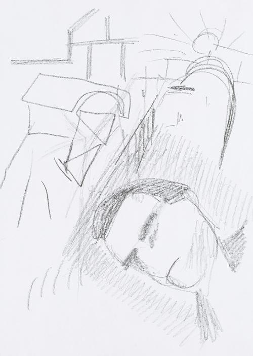 Kurt Hüpfner, Ohne Titel, um 2000, Bleistift auf Papier, 29,7 × 21 cm, Privatbesitz, Wien