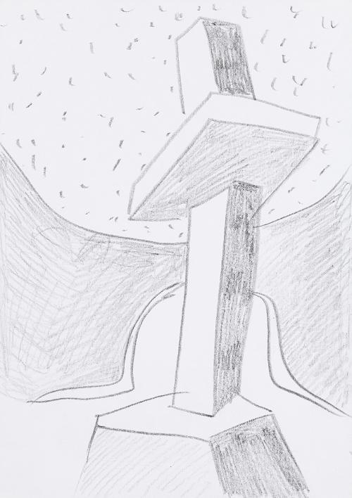 Kurt Hüpfner, Ohne Titel, um 2000, Bleistift auf Papier, 29,7 × 21 cm, Privatbesitz, Wien