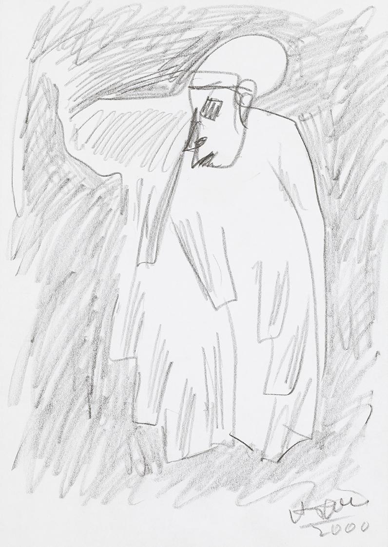 Kurt Hüpfner, Ohne Titel, 2000, Bleistift auf Papier, 29,7 × 21 cm, Privatbesitz, Wien