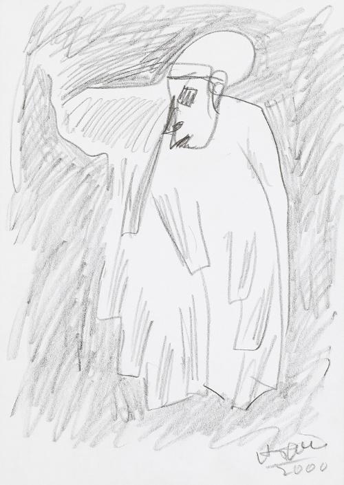 Kurt Hüpfner, Ohne Titel, 2000, Bleistift auf Papier, 29,7 × 21 cm, Privatbesitz, Wien
