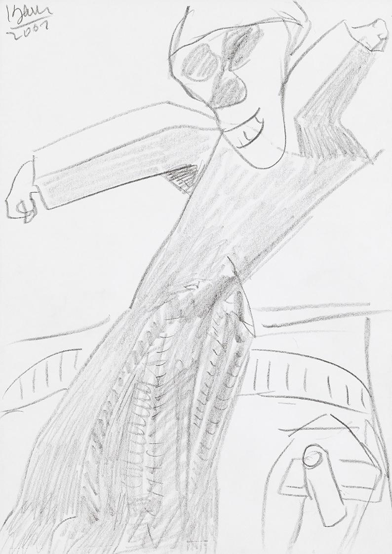 Kurt Hüpfner, Ohne Titel, 2001, Bleistift auf Papier, 29,7 × 21 cm, Privatbesitz, Wien