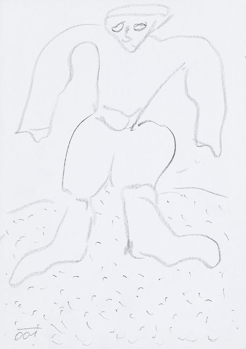 Kurt Hüpfner, Ohne Titel, 2001, Bleistift auf Papier, 29,7 × 21 cm, Privatbesitz, Wien