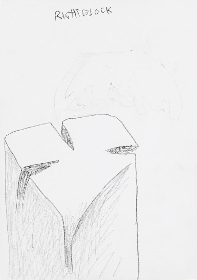 Kurt Hüpfner, Ohne Titel, um 2000, Bleistift auf Papier, 29,7 × 21 cm, Privatbesitz, Wien