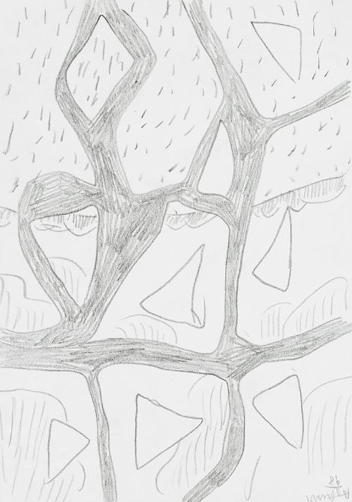 Kurt Hüpfner, Ohne Titel, 1998, Bleistift auf Papier, 29,7 × 21 cm, Privatbesitz, Wien
